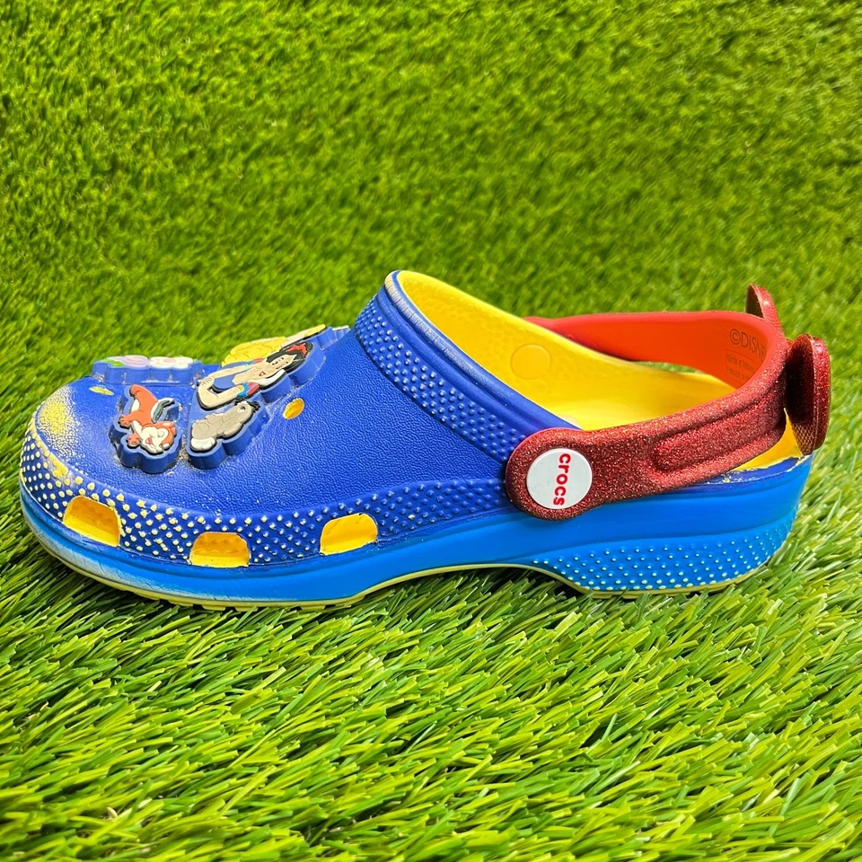 Crocs Clásico Zueco Disney Blancanieves Niñas Talla 1Y Azul Playa Caminar Sandalias Foto 2 de 4