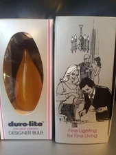 12 Vintage Duro-Lite  Flamescent  4069 Amber 25W Candelabra Base Light Bulbs