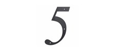 Hillman 847379 House Address Number 5, Nail-On, Black Plastic, 6 In.