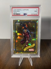 2025 Topps Chrome Sapphire Marvel - Iron Man #1 /50 GOLD PSA 9!