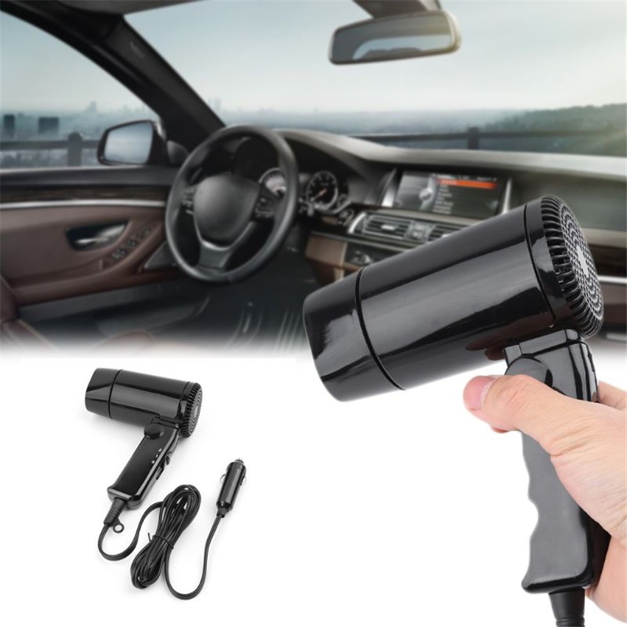 Portable 12V Vehicle Car Hair Dryer Hot Cold Folding Blower Window Defroster