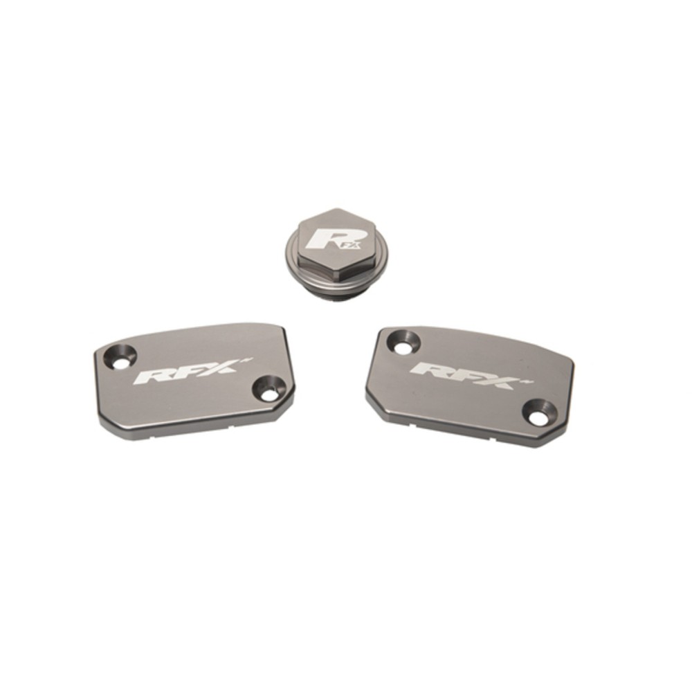 Free Shipping Rfx Pro Series Reservoir Cap Kit - Mineral Gray/Brake And