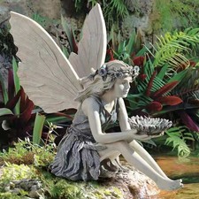 Fairy Statue Resin Ornament Garden Decoration Angel Figurine Peaceful Sculpture