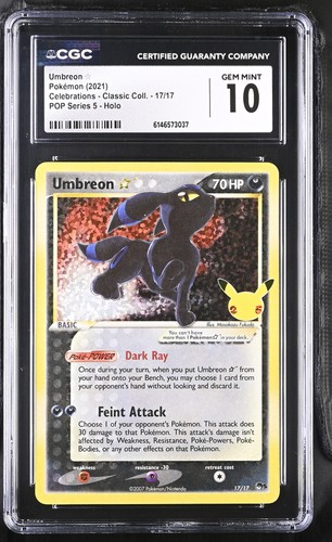 CGC 10 - UMBREON GOLD STAR - 17/17 POP SERIES 5 HOLO POKEMON