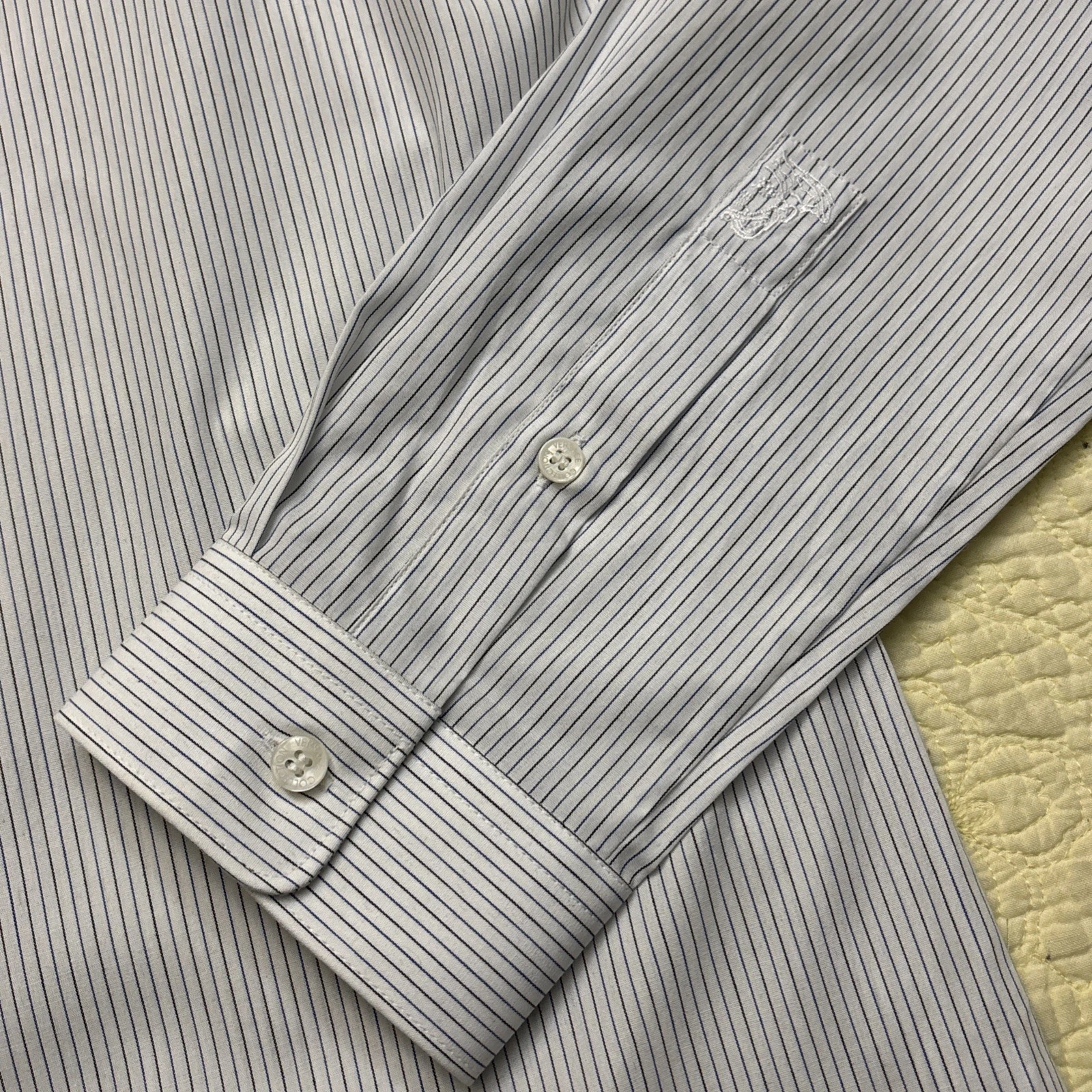 Versace Collection Trend Camicia Uomo Taglia 42 Bianca Righe Bottoni Manica Lunga