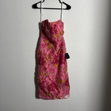 NEW WOMEN&rsquo;S LULUS FLORAL DRESS FORMAL SIZE SMALL S SLIT STRAPLESS