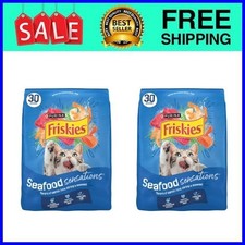 Purina Friskies Dry Cat Food Seafood Sensations With Salmon,30 lb Bag,2 pack