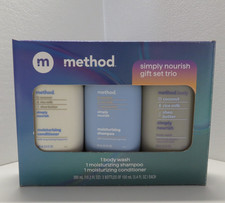 Method Simply Nourish Trio Gift Set - Body Wash/Shampoo/Conditioner Travel Sized