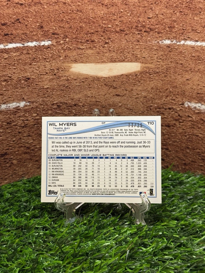 2014 Topps Mini - Wil Myers #110 Pink BCA /25 Rookie Cup - Image 2 of 2