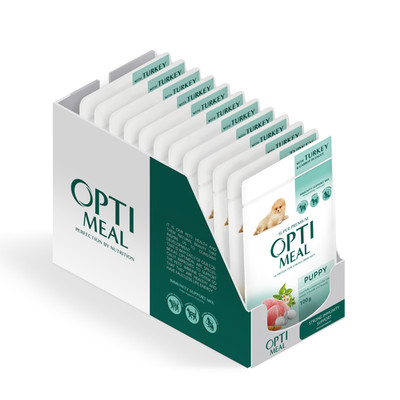 Optimeal Welpen Nassfutter mit Truthahn & Karotte in Sauce   12 x 100 g