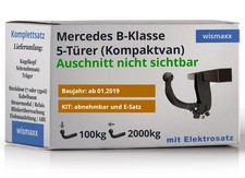 ANHÄNGERKUPPLUNG abnehmbar für Mercedes B-Klasse ab 19 +13pol E-Satz spezifisch ANHÄNGERKUPPLUNG abnehmbar für Mercedes B-Klasse ab 19 +13pol E-Satz spezifisch