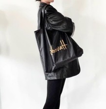 Borsa shopping pieghevole nuova con etichetta Harrods logo dorato nera 
