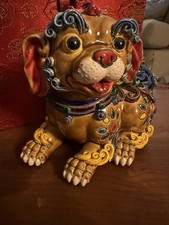 Chinese Foo Dog Guardian Lion Figurine on Plinth Base — listing 6
