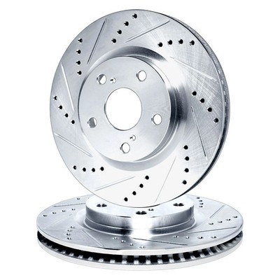For BMW M5 91-93 R1 Concepts WGPN1-31053 Drilled & Slotted Front Brake Rotor Set