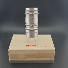 Argus Sandmar 100mm f/4.5 Telephoto Aluminum Camera Lens with Original Box
