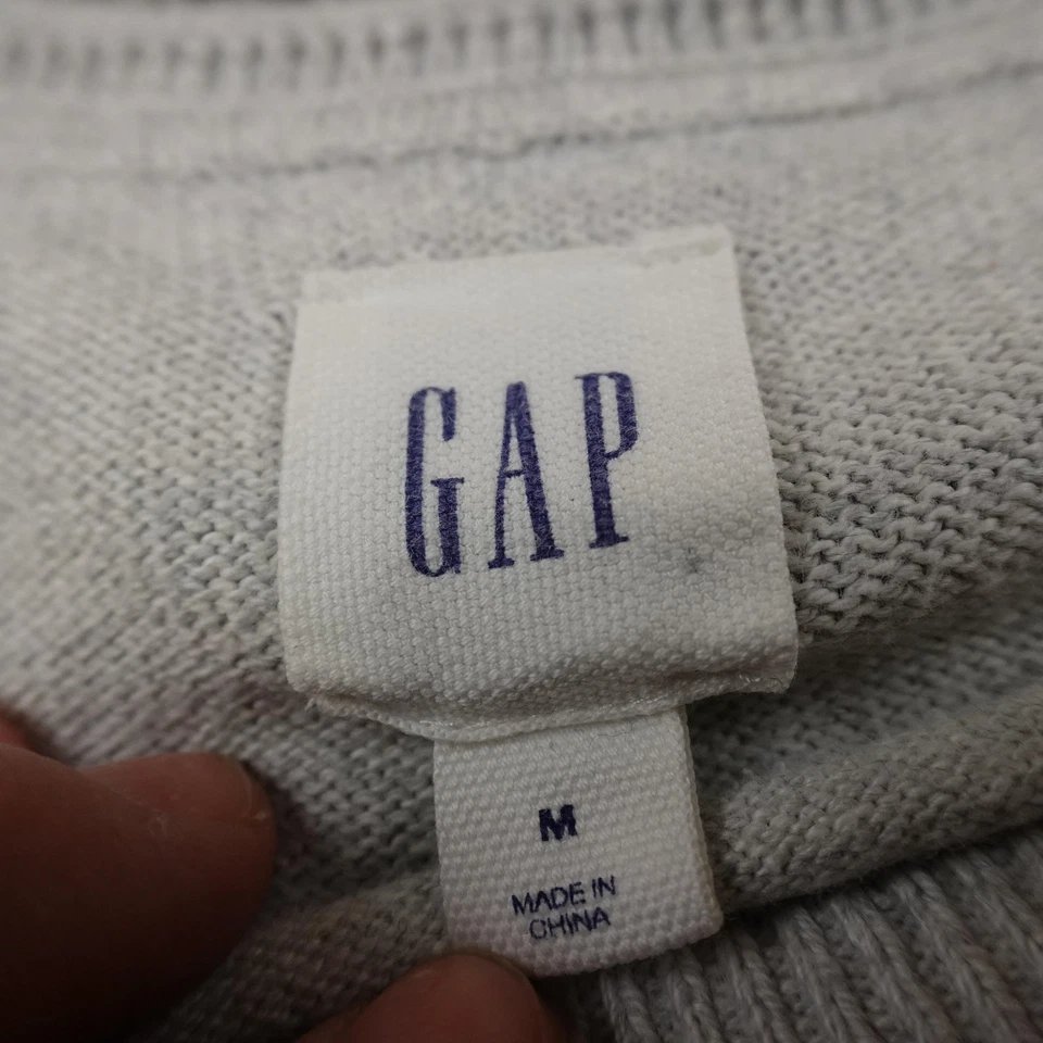 GAP Suéter Mujer M Gris Mármol Cuello Redondo Pullover Sudadera Tejido Informal Preppy Foto 4 de 4