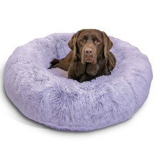 Best Friends by Sheri Calming Donut Dog  Cat Bed, Shag Faux Fur, Lavender
