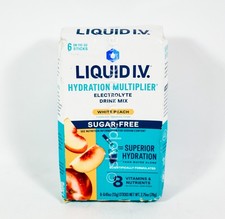 Liquid I.V. Hydration Multiplier Electrolyte Drink Mix White Peach 6 Ct 09/17/27