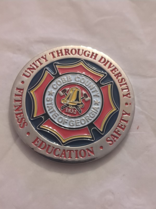 Challenge Coin  COBB COUNTY GEORGIA  FIRE EMERGENCY RESCUE  DEPARTMENT