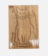 Hero Arts H1468 Kitty Cat Rubber Stamp Wood Mounted Vintage Craft