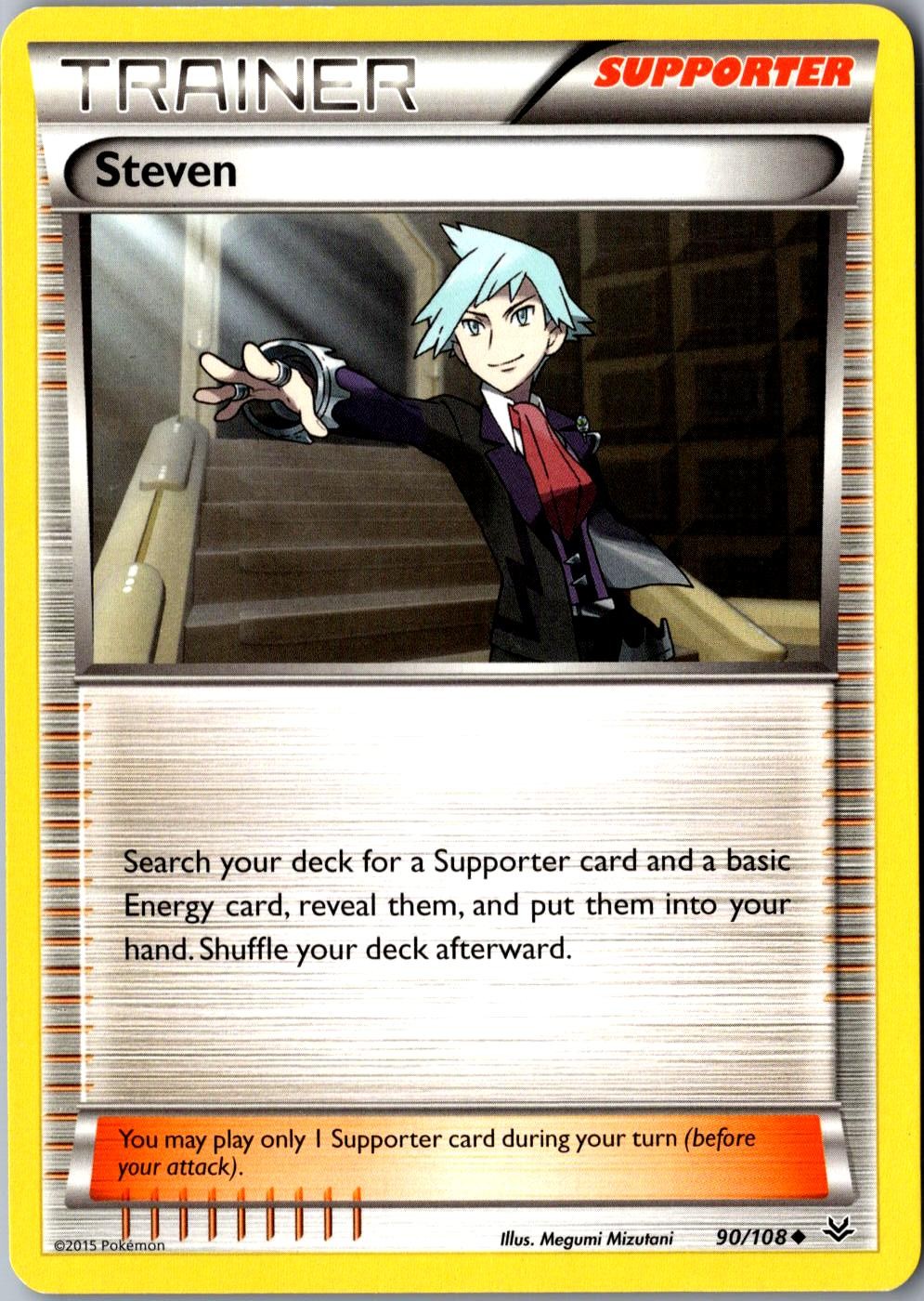 Steven 90/108 Uncommon Roaring Skies Lightly Played Pokemon Card TCG Single