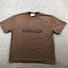 Fear of God Essentials Shirt Mens XL Brown Oversized Logo Graphic Streetwear