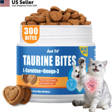Just Try Cat Taurine Bites 300ct L-Carnitine Omega 3 Immune Heart Eye FROM USA