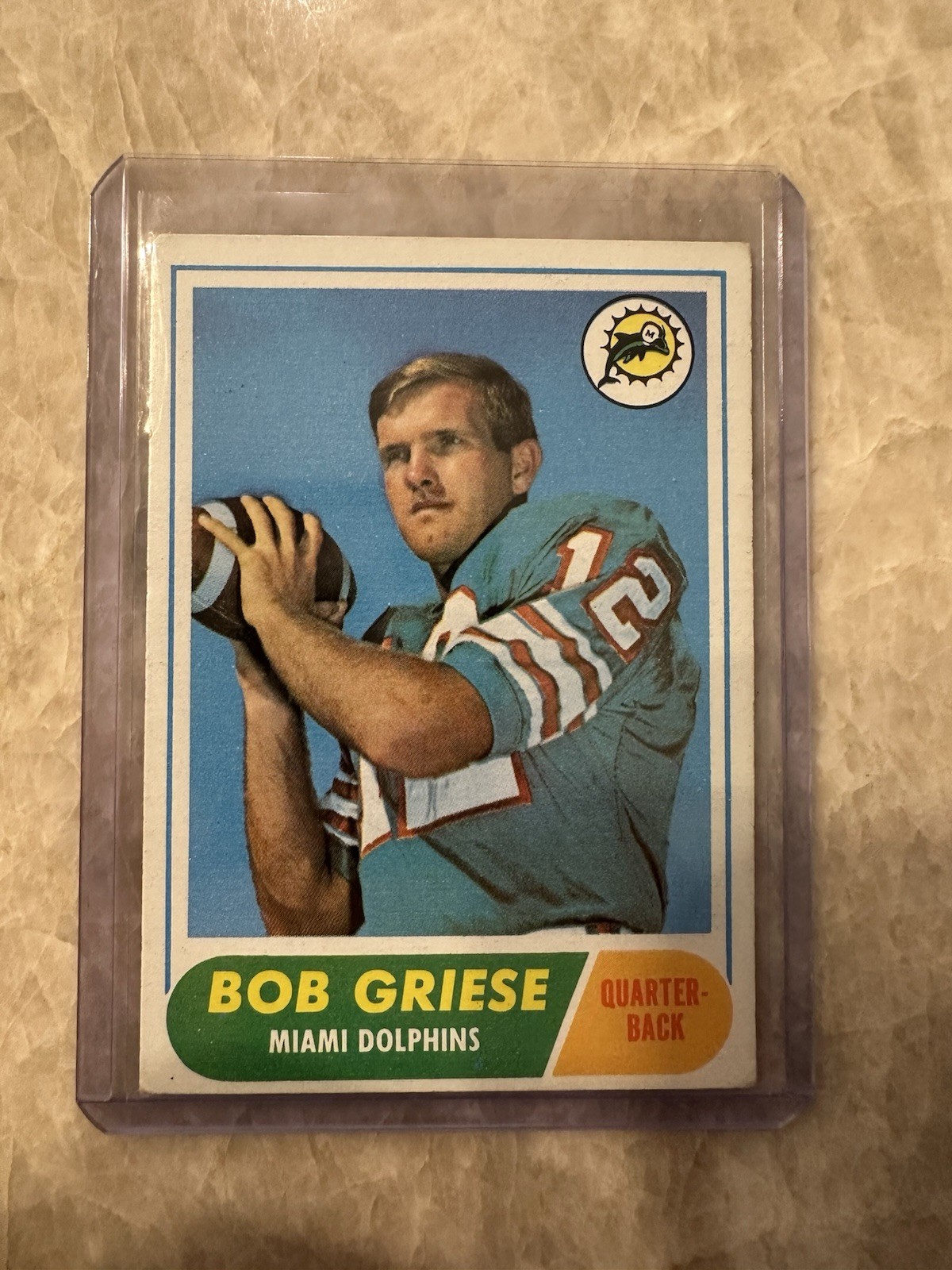 1968 Topps - Bob Griese #196 (RC) Miami Dolphins Card Rare