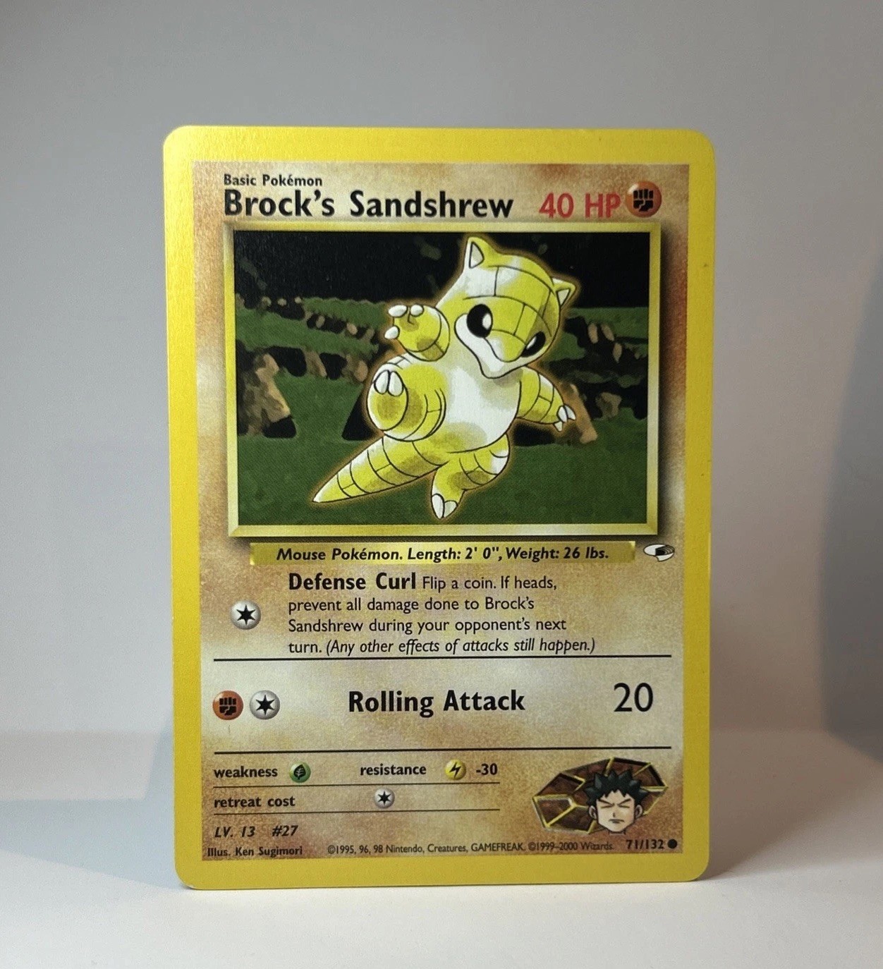 Brock’s Sandshrew Gym Heros 71/132 1999 Common Non Holo 1999 Pokemon TCG Card
