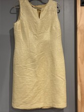 Talbots Size 12 Yellow Gold Shimmer Sheath Dress