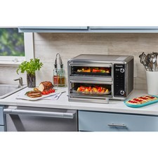 PowerXL SmartSynx 1700W Dual Door Toaster Oven and Air Fryer: Stainless Steel