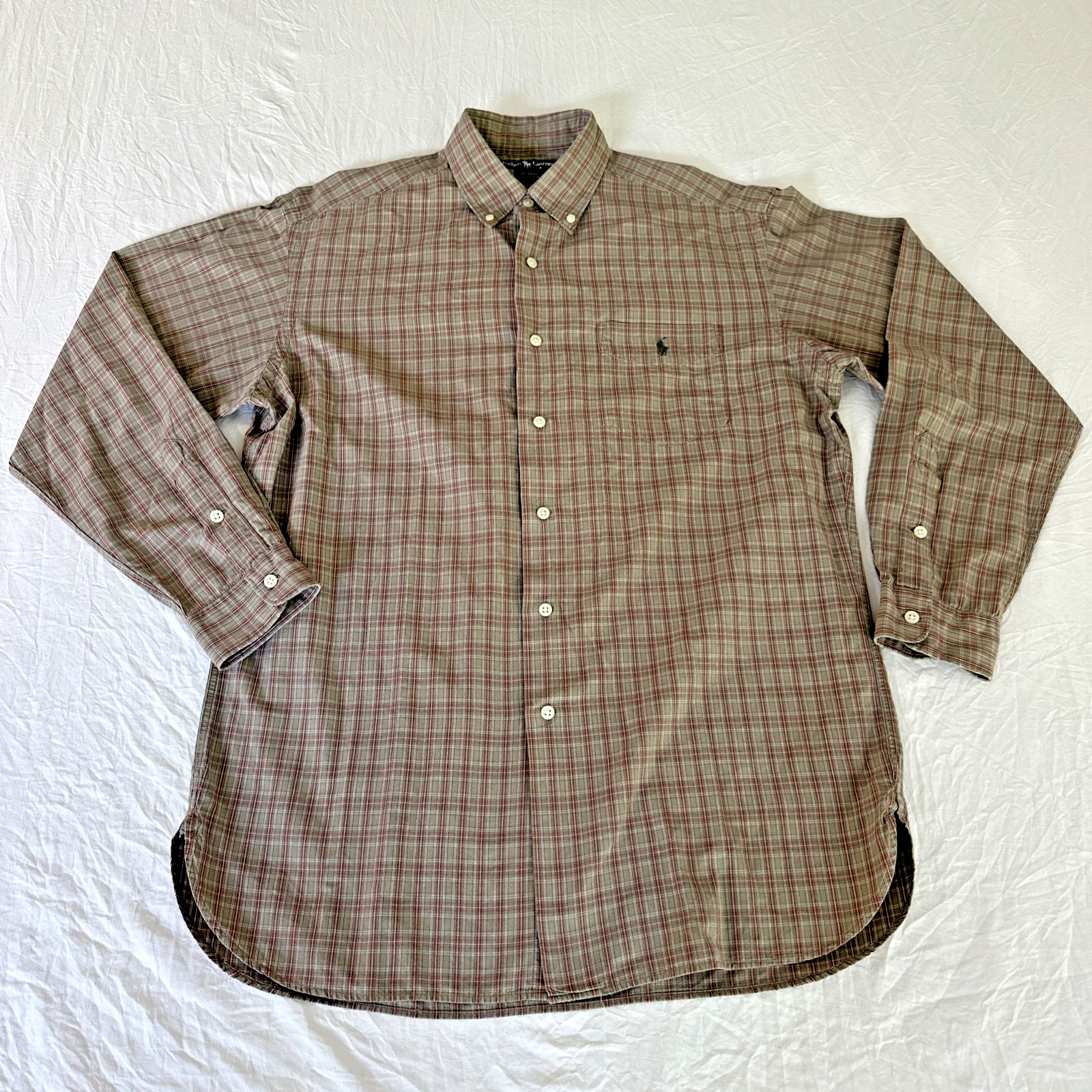 Vintage Polo Ralph Lauren McMeel Brown Plaid Button Shirt - Men