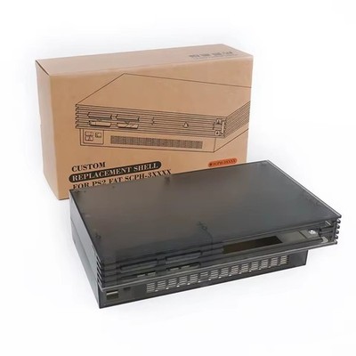 BitFunx Clear Shell Replacement Case For PS2 Fat Console SCPH 30000 39000 Black