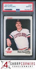 1983 FLEER #420 RICK SUTCLIFFE INDIANS  PSA 10