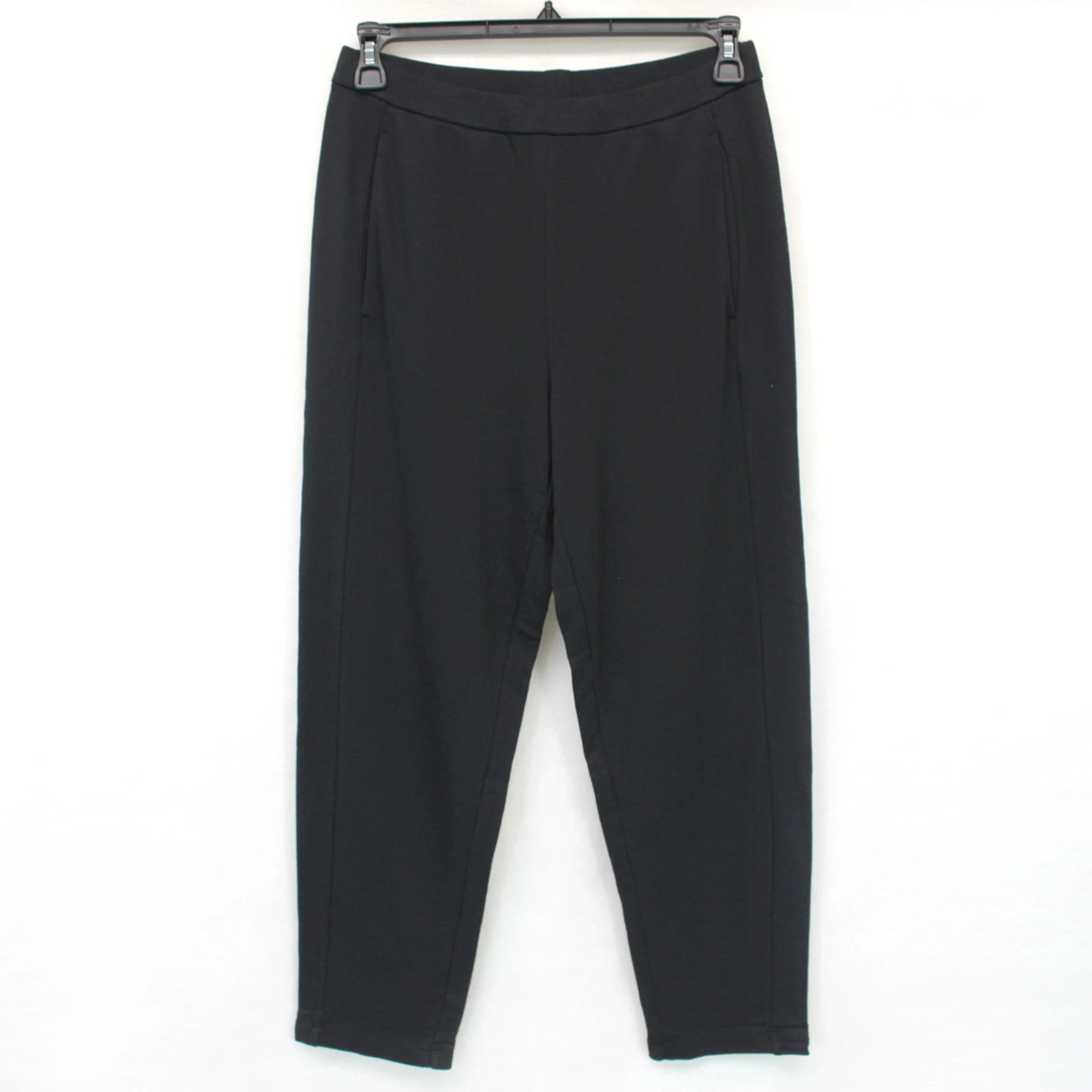 Eileen Fisher Black Organic Cotton Pant Pocket Minimalist Quiet Luxury S