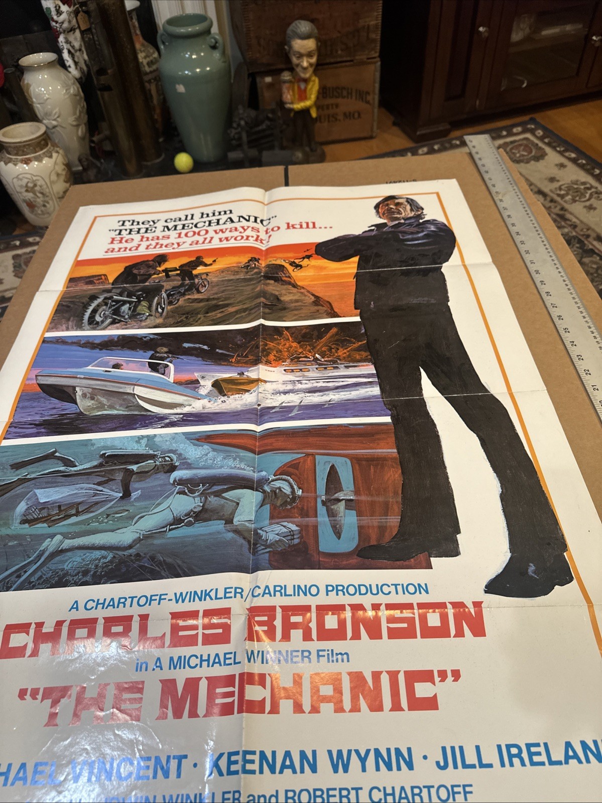 The Mechanic [1972] Charles Bronson ORIGINAL movie poster FREE SHIP