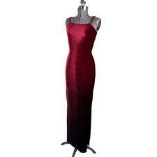 Vintage Y2K Stretch Velvet Gown Size XS Red Ombré Vamp