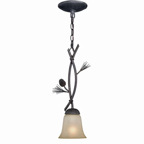 Sierra 1-Light Mini Pendant in Rustic and Bell Style 19.75 Inches Tall and 5.75 - Picture 1 of 5
