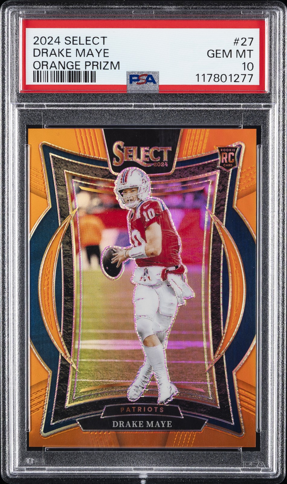 2024 PANINI SELECT ORANGE PRIZM #27 DRAKE MAYE 4/49 PSA 10