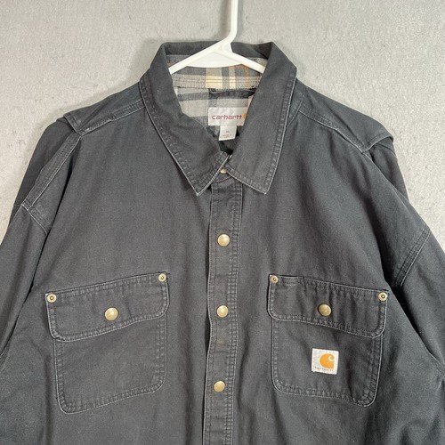 Carhartt Plaid Lined Button Over Shirt Erwachsene XL Schwarz Langarm Herren - Bild 4 von 15