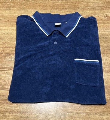 Levi s Gold Tab Men s L Navy Terry Cloth Golf Polo Shirt  Short Sleeve Classic