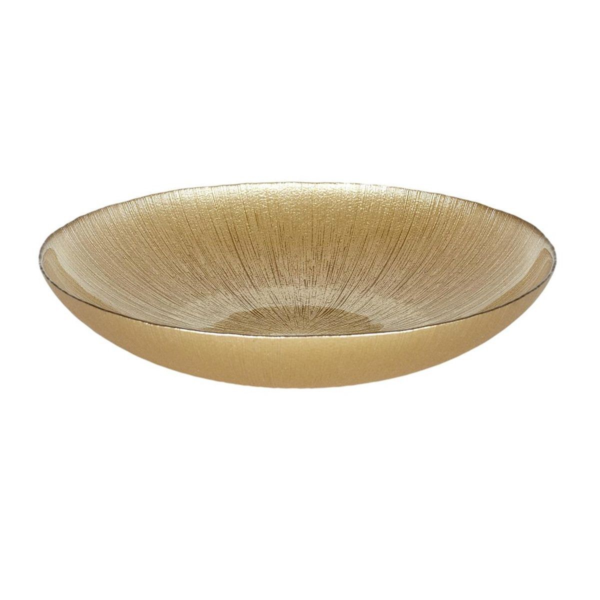 Saladier de cuisine en verre 30cm bordure dorée grand contenant de table