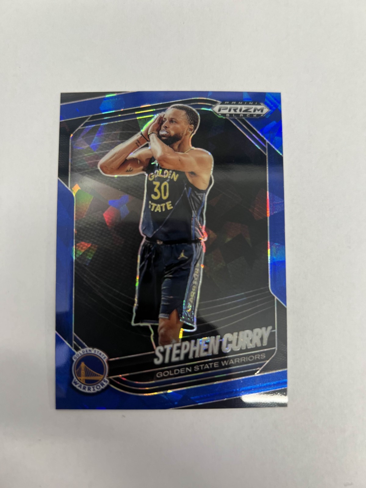 2024-25 Panini Prizm Black Stephen Curry #7 Blue Cracked Ice Prizm Warriors /125