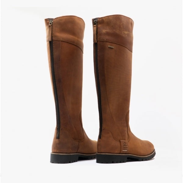 Chatham Gatcombe Womens Leather Zip Up Memory Foam Walnut Tall Boots image 3