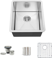 13 X 15 Inch Undermount Kitchen Sink, Premium 304 Stainless Steel Bar Sink - 8 I