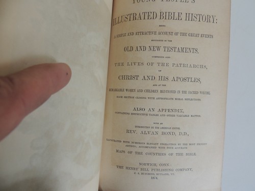 1874 Historia Bíblica Ilustrada de los Jóvenes Antiguo y Nuevo Testamento Religioso Antiguo y Nuevo Testamento en muy buena condición - Imagen 10 de 11