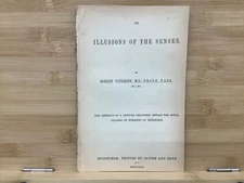 1867 The Illusions Of The Senses Robert Paterson Scarce Medical Pamphlet