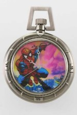Spiderman Pocket Watch Unisex Stainless Steel Silver Battery Easy Read Quartz