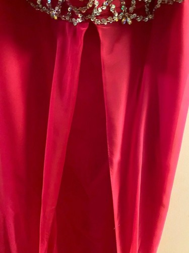 MAC DUGGAL GOWN FUCHSIA EMPIRE WAIST SEQUINED BODICE SIZE 12 - Picture 4 of 4