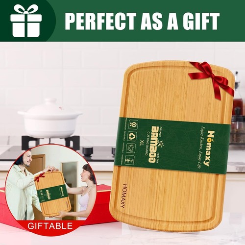 Large Bamboo Kitchen Cutting Board - Wood Chopping Board / Butcher Block, 18x 12 - Picture 9 of 10